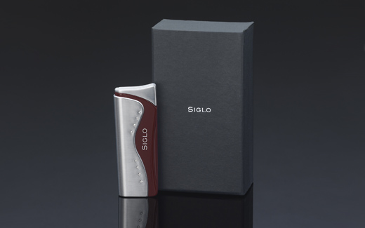 SIGLO 镶水晶滑盖打火机-酒红色(图2)